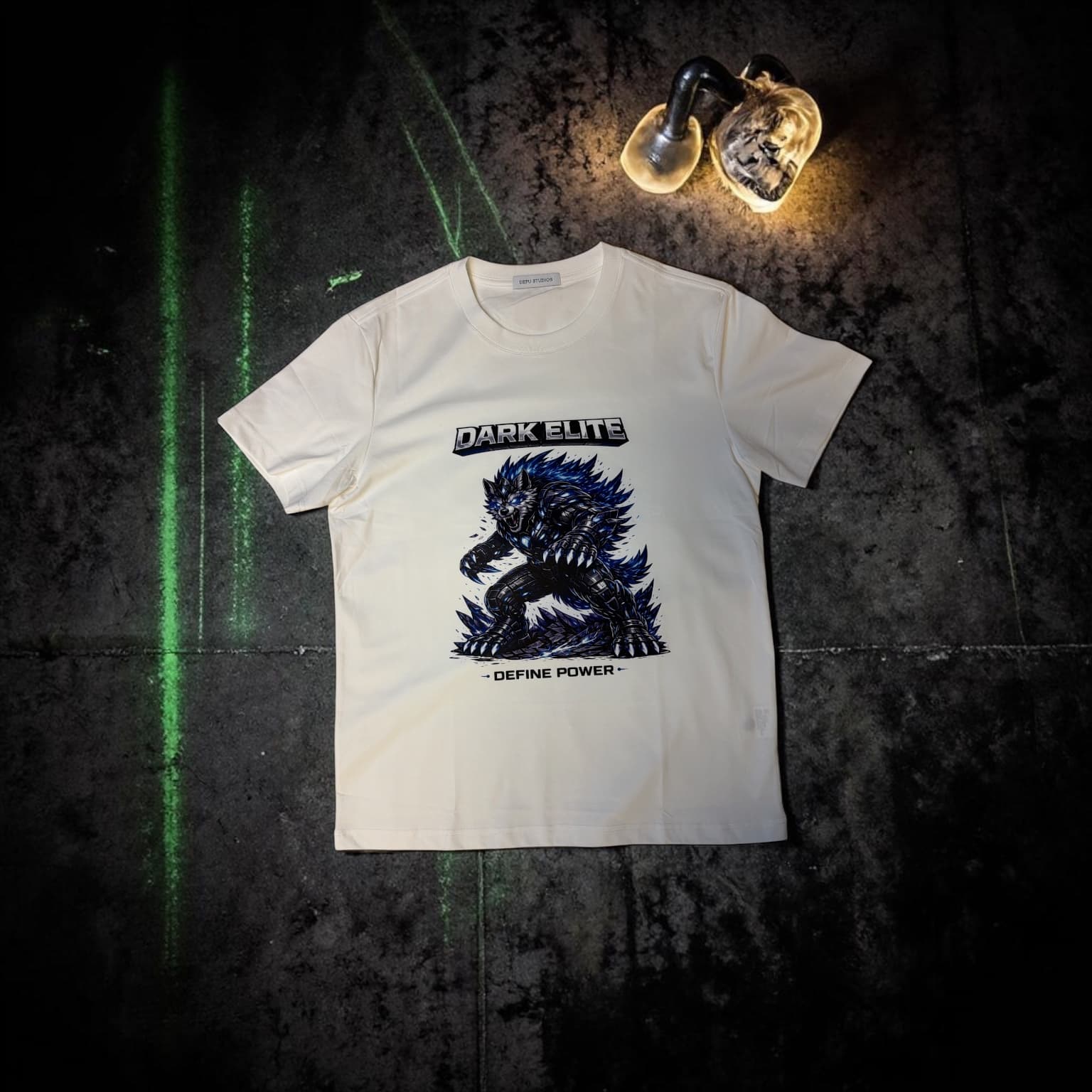 DARK ELITE — Define Power Tee (White Edition) customer fit 1