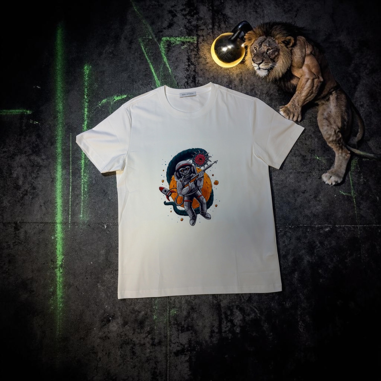 COSMIC REBEL — Space Monkey Tee (White Edition) - Image 1