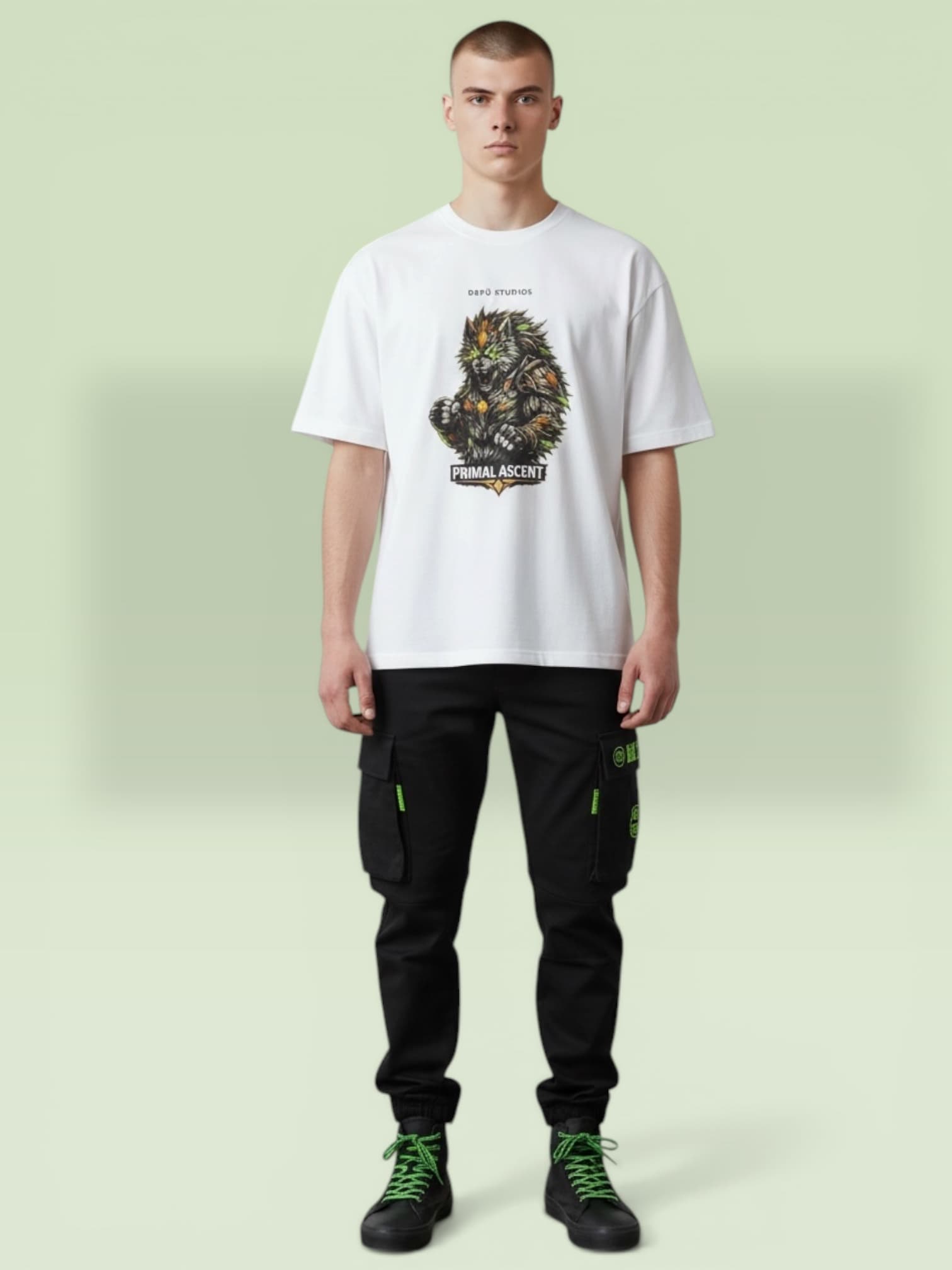PRIMAL ASCENT — Alpha Evolution Tee (White Edition) customer fit 3