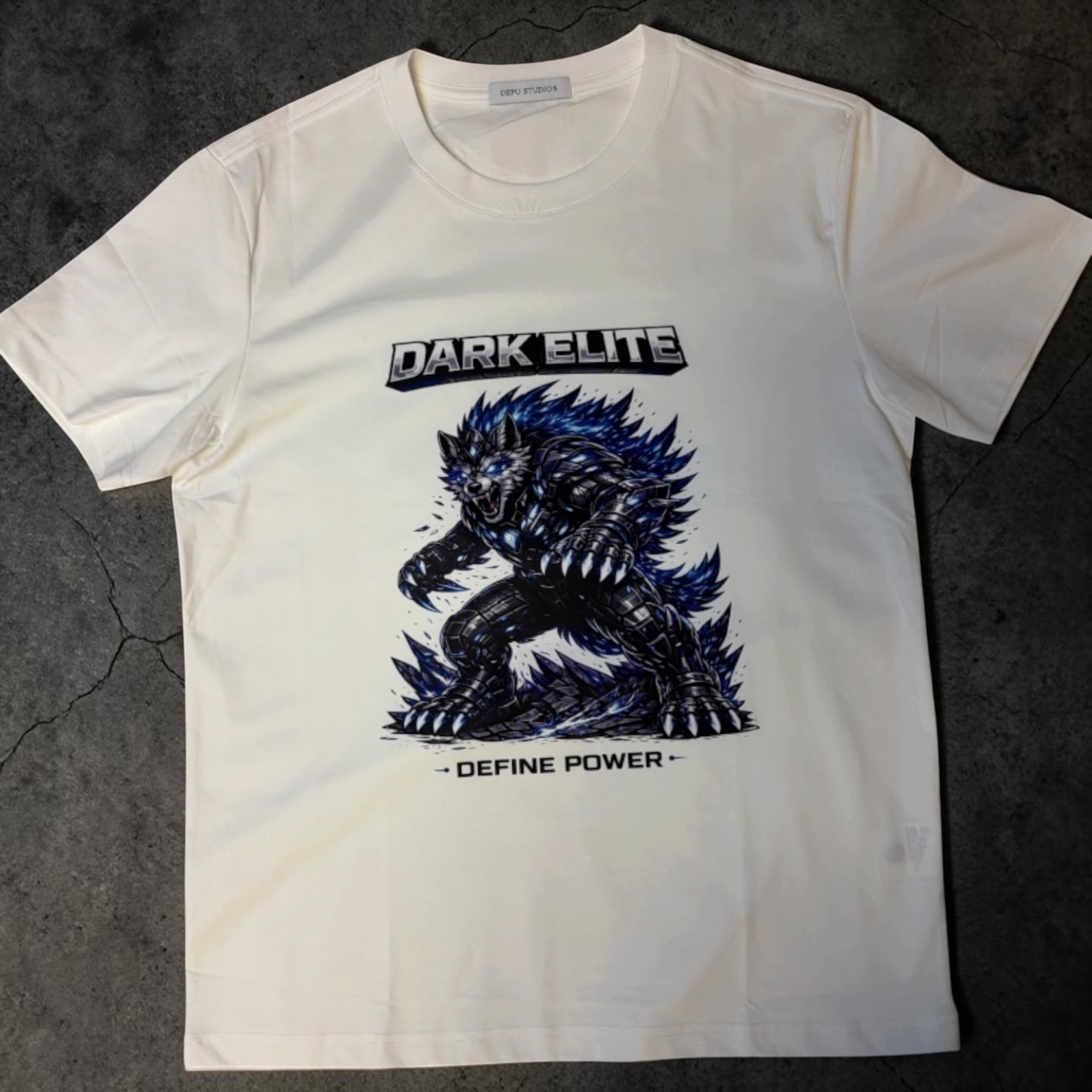 DARK ELITE — Define Power Tee (White Edition) customer fit 2