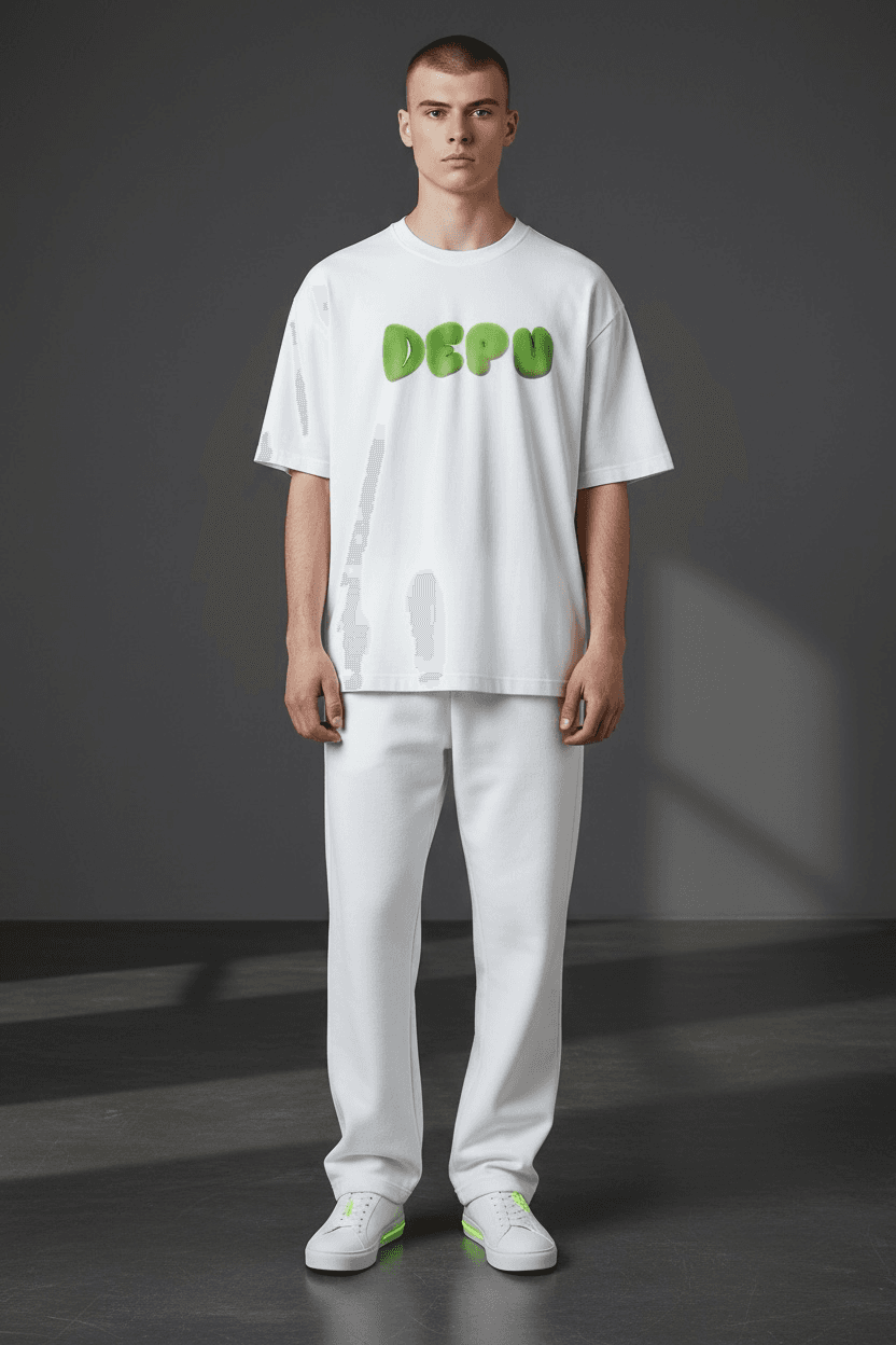 DEPÜ CORE — Neon Bubble Logo Tee (White Edition) customer fit 2