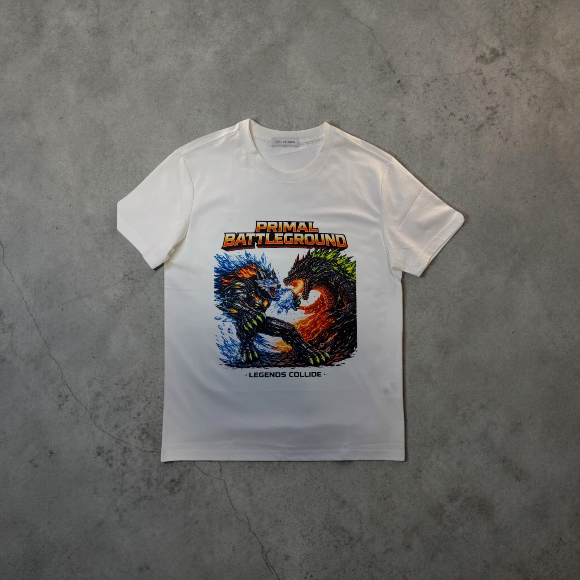 DEPÜ // PRIMAL BATTLEGROUND TEE customer fit 1